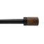 Matte Black Curtain Rod with Maple Wood Finials, 36"-66"