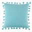 Turquoise Square Tassel Throw Pillow with Poly Filling