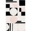 West Coast Cool Art Deco 8' x 10' Black and Blush Wool Rug