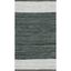 Elegant Gray and Silver Handmade Leather Accent Rug, 2' x 3'