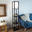 Sleek Black 19.5" Etagere Shelf Floor Lamp with LED Light