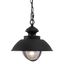 Harwich Textured Black Nautical Bowl Pendant with Clear Glass