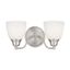 Elegant Brushed Nickel 2-Light Vanity with Satin Opal White Glass