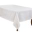 White Rectangular Hemstitch Embroidered Fabric Tablecloth