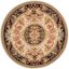 Elegant Ivory Wool 6' Round Hand-Tufted Savonnerie Rug