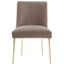 Mouse Grey Velvet Upholstered Dining Chair with Gold Metal Legs