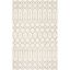 Ivory and Grey Hand Tufted Wool Area Rug, 5' x 8'