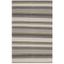 Gray and Beige Striped Wool Cotton 4' x 6' Area Rug