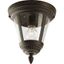 Antique Bronze Flush Mount Ceiling Light with Clear Seeded Glass