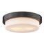 Transitional Matte Black 13" Opal Glass Drum Flush Mount