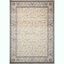 Ivory and Blue Rectangular Synthetic Area Rug