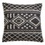 22" Black and White Cotton Mud Cloth Pattern Square Pillow