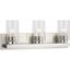 Goodwin 21'' Brushed Nickel 3-Light Vanity Fixture with Clear Glass Shades