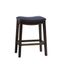 Navy Saddle Style Backless Wooden Counter Stool