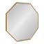 Gold Octagon Wall Mirror with Wood Frame, 34"