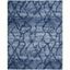 Retro Blue and Dark Blue Abstract Shag Rug, 10' x 14'