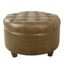 Elegant Faux Leather Tufted Round Ottoman with Storage