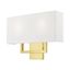 Pierson Polished Brass 2-Light Contemporary Wall Sconce