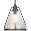 Graphite Finish Range Pendant Light with Clear Seeded Glass