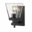 Lauren Matte Black 8.5" Modern Wall Sconce with Clear Flared Glass