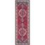 Boho-Chic Red & Turquoise Floral Synthetic Runner Rug - 2'2" x 6'