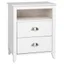 White Tall 2-Drawer Nightstand with Open Cubby
