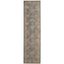 Light Gray and Beige Floral Motif Runner Rug