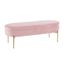 Chloe Blush Pink Velvet 48" Storage Bench with Gold Metal Base