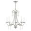 Elegant Brushed Nickel 5-Light Chandelier with Crystal Teardrops