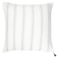 White and Gray Striped Linen Square Throw Pillow with Tassels