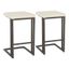 Cream Metal Backless Industrial Counter Stools, Set of 2