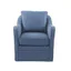 Navy Swivel Accent Chair with Wood Frame and Metal Base