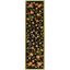 Handmade Black Floral Wool Runner Rug, 2'6" x 10'