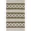 Ivory and Dark Green Handwoven Wool Area Rug 3' x 5'