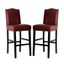 Elegant Red Leatherette Adjustable Barstool Set with Studded Detail