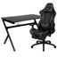 Ergonomic Gray Gaming Desk & Chair Set with Cup Holder and Headphone Hook