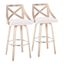 Charlotte 30" White Wash Wood Swivel Barstools - Set of 2