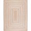 Ivory and Natural Geometric Flat Woven Cowhide Rug, 6' x 9'