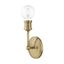 Antique Brass 1-Light Dimmable Vanity Sconce