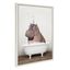 Whimsical Hippo and Bird in Bath Canvas Print