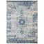 Ivory and Light Blue Synthetic 6' x 9' Easy Care Rug