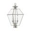 Charleston Inspired Brushed Nickel 3-Light Outdoor Post Lantern