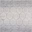 Grey and Ivory Synthetic Square Area Rug