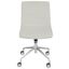 Ivory White High-Back Armless Task Chair with Polished Metal Base