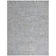 Ivory and Blue Rectangular Hand-knotted Synthetic Rug