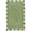 Green and Natural Hand-Knotted Geometric Jute Area Rug