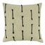 20" Beige and Black Cotton Frayed Stitch Line Throw Pillow Cover