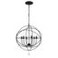 Solaris Black 6-Light Sphere Chandelier with Clear Glass Drops