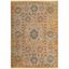 Gold and Ivory Floral Motif Rectangular Area Rug 5' x 7'