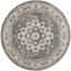 Grey and Ivory Round Hand-knotted Synthetic Area Rug